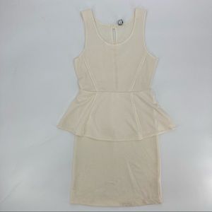 Poof Couture White Cotton Blend Bodycon Dress - Size Small